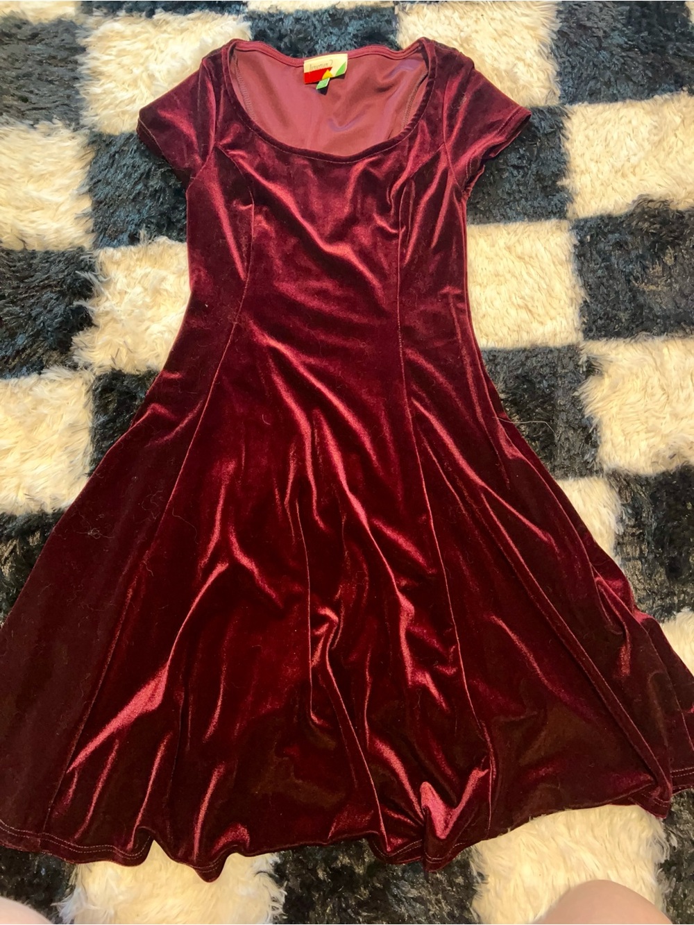 Fervour Velvet Scoop Neck Midi Dress in Wine by ModCloth